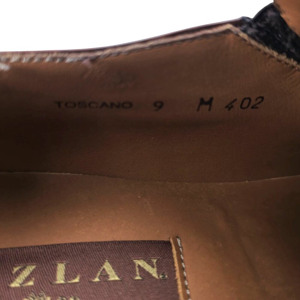 Mezlan Spain Men size 9 Burnished Brown Calf Leather Dress Shoes Slip-on Loafers - Picture 9 of 13